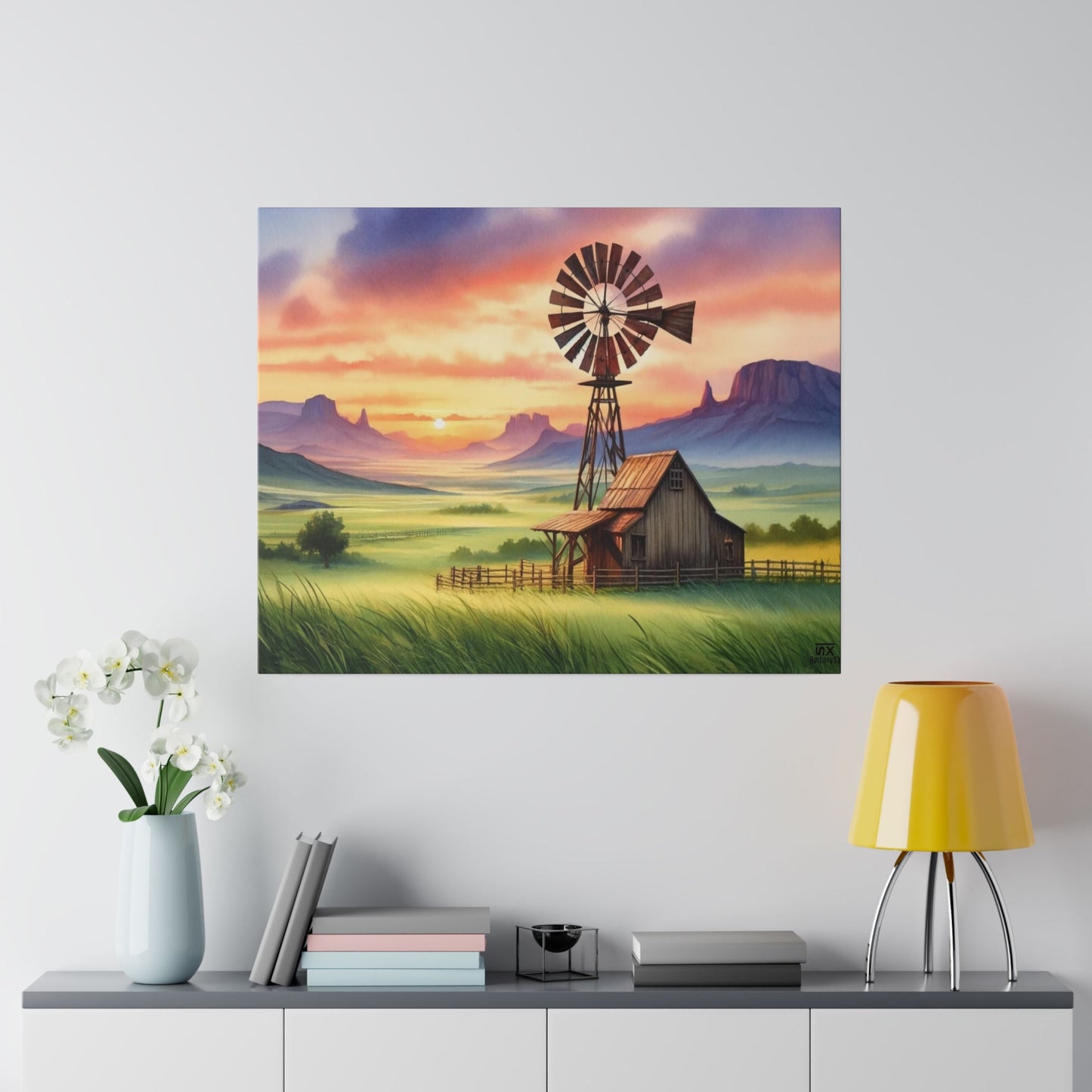 Windmill Sunset - Canvas, Posters & Digital Downloads