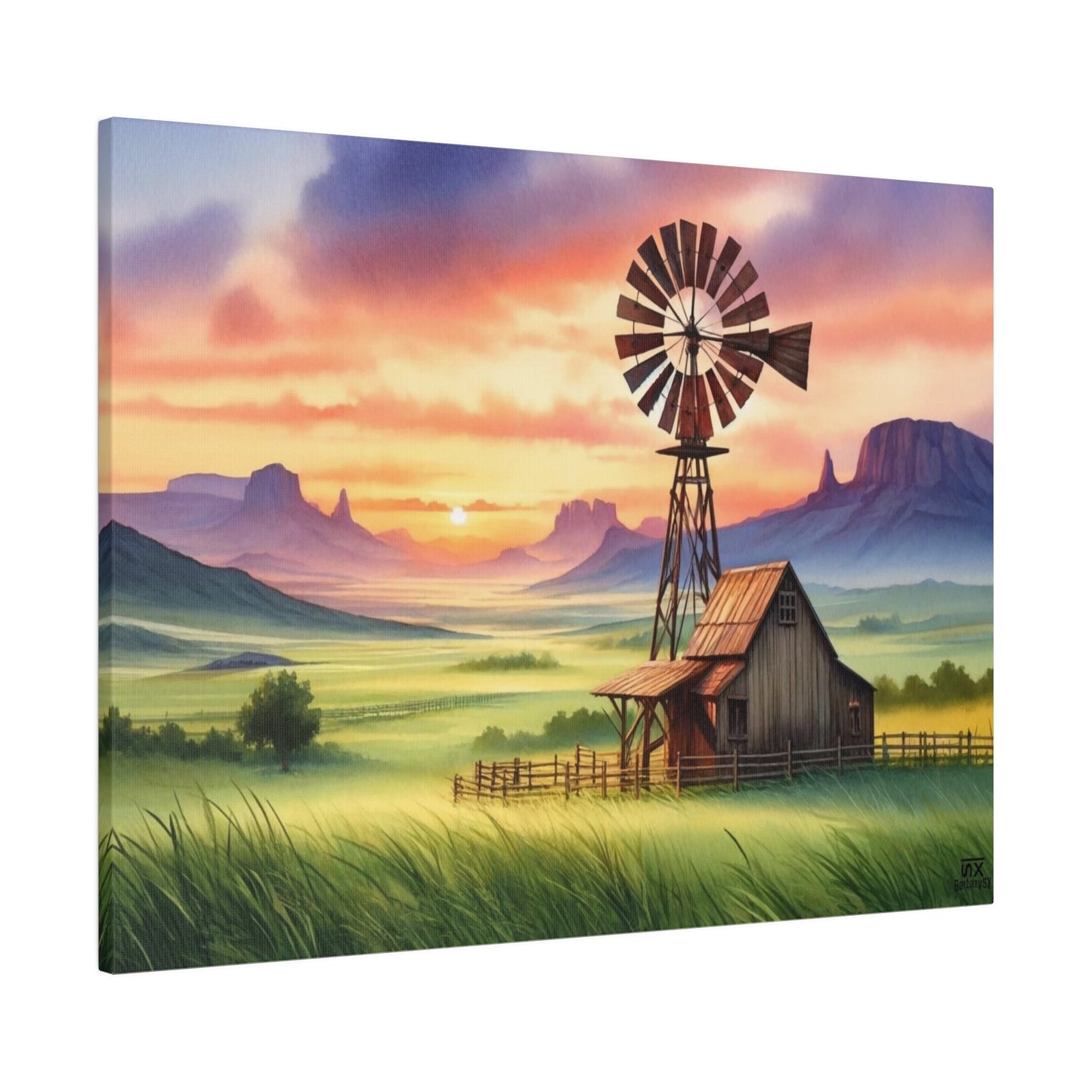 Windmill Sunset - Canvas, Posters & Digital Downloads