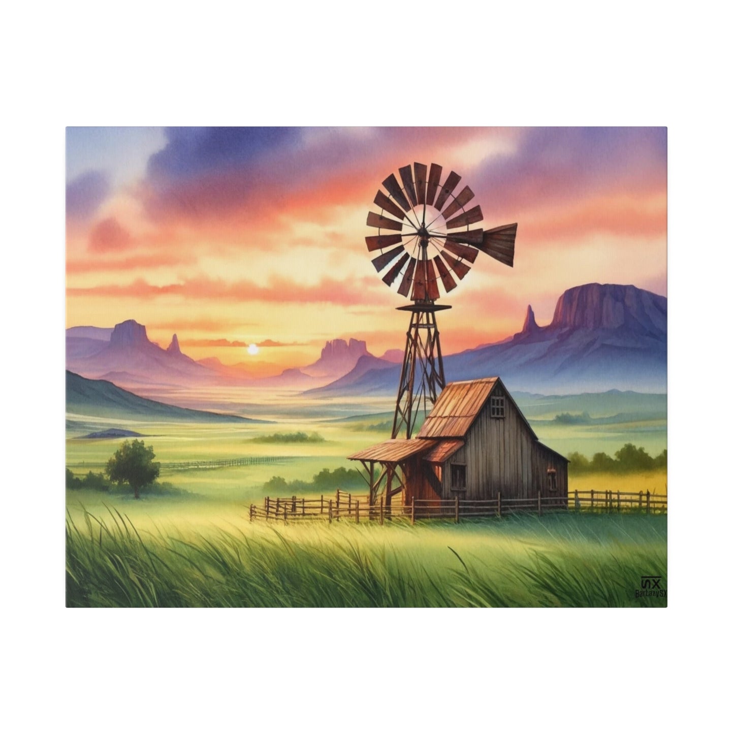 Windmill Sunset - Canvas, Posters & Digital Downloads